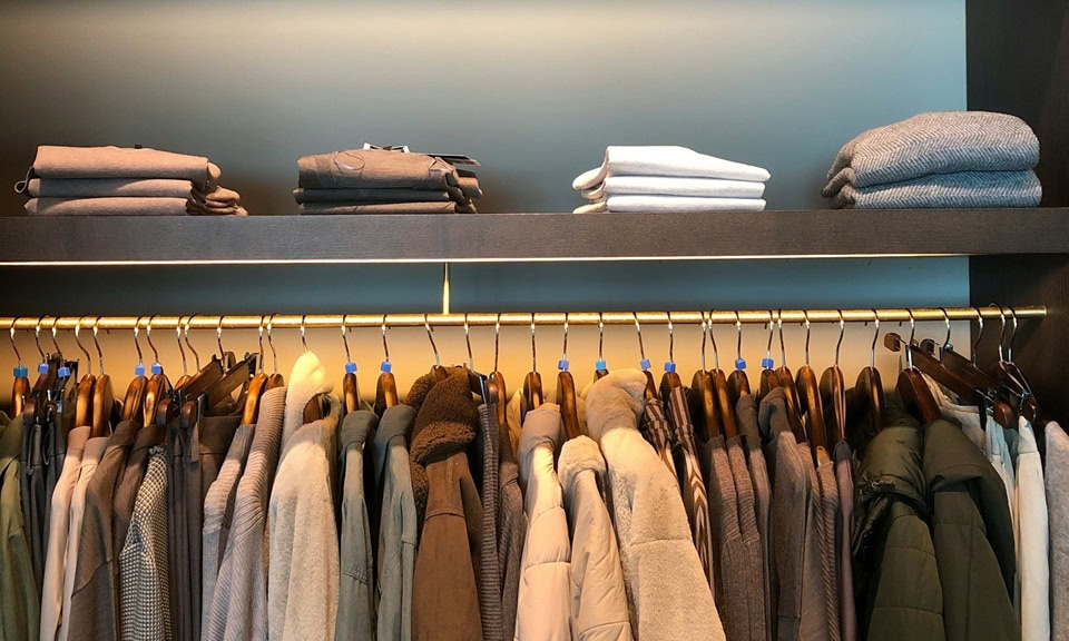 closet with shelf and lighting