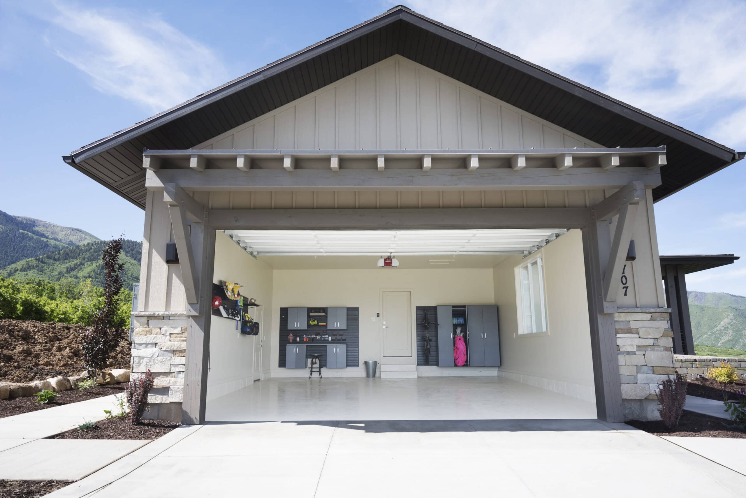 open garage with empty floor