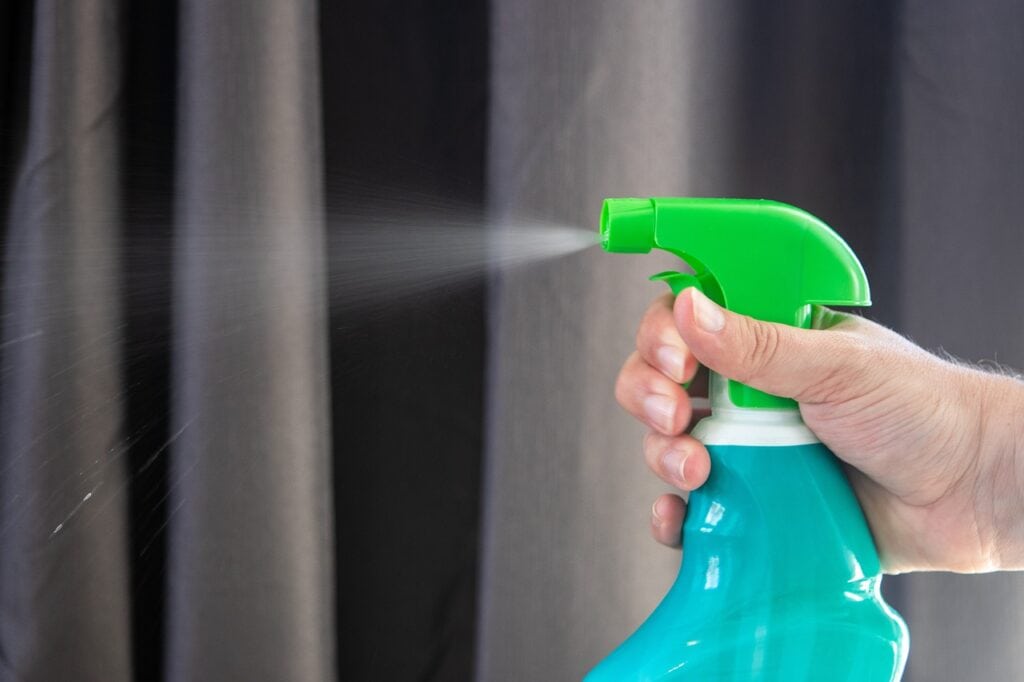 spray bottle with disinfectant