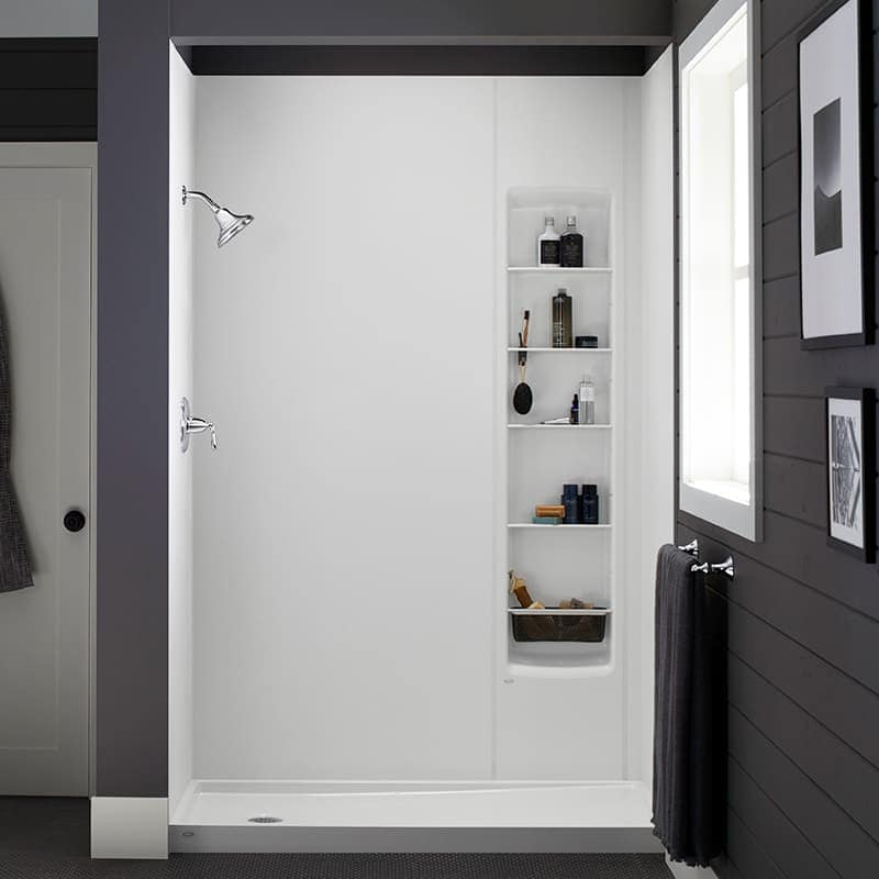 White LuxStone shower walls