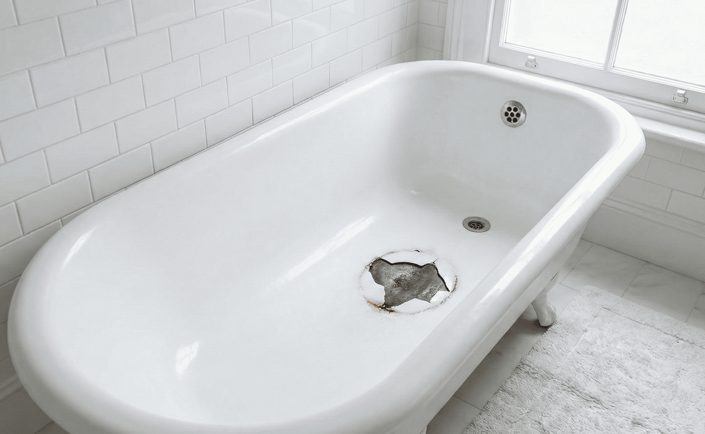chipped bathtub