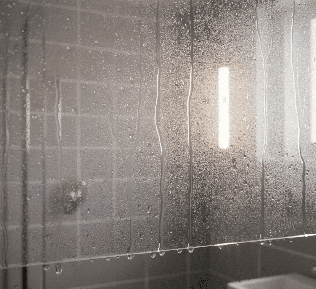 condensation on bathroom mirror