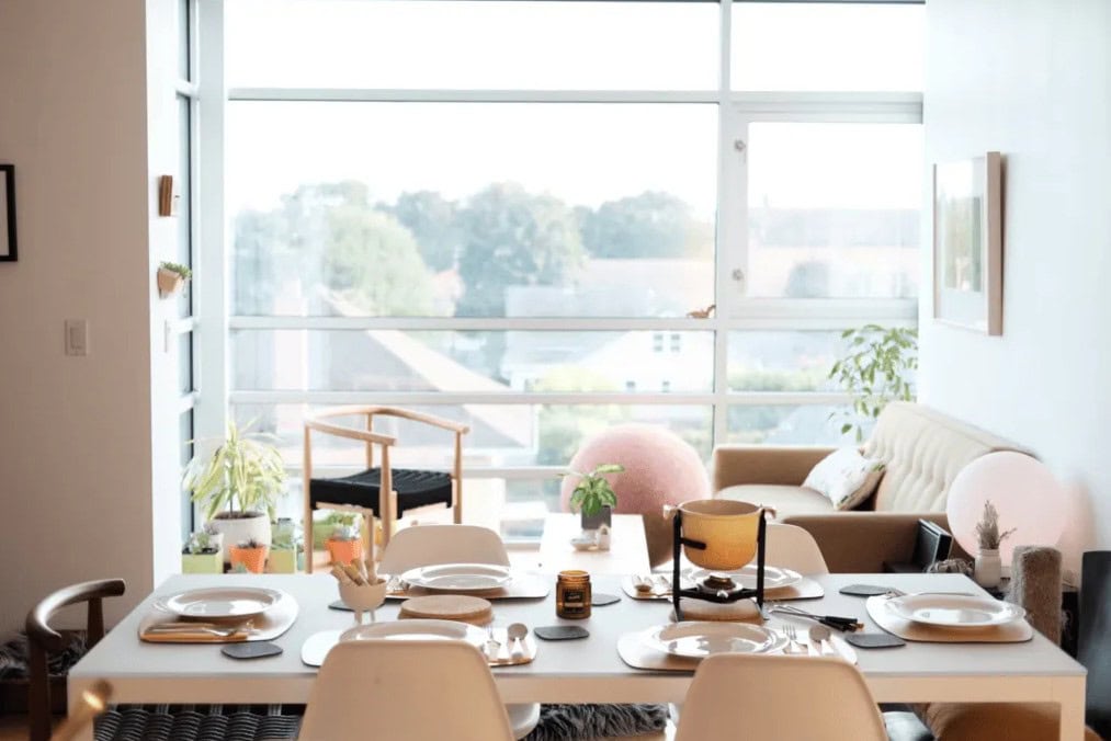 Well-lit living room